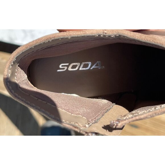 Soda Womens Size 10 Taupe Faux Suede Ankle Booties With Side Zipper & Block Heel - Picture 8 of 8